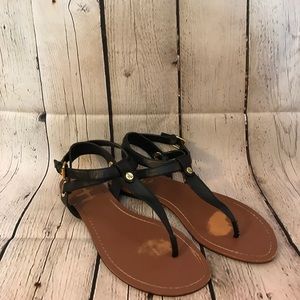Lauren Ralph Lauren Black T Strap Sandals